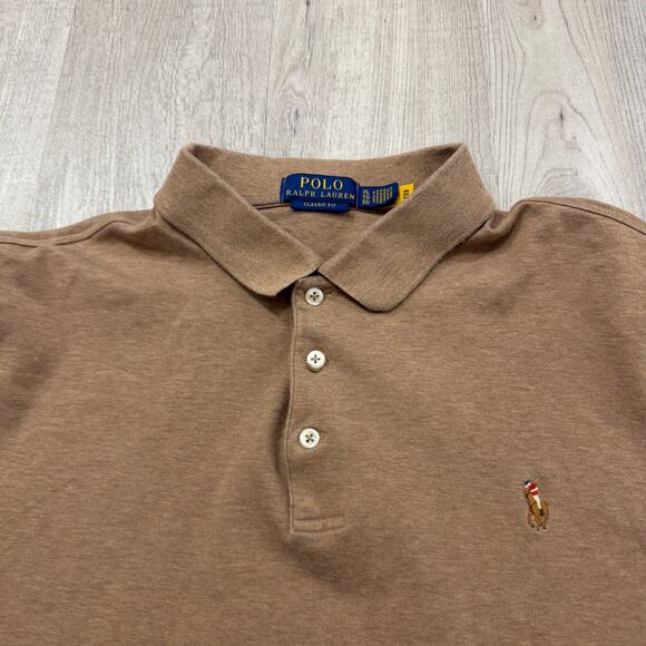 Polo Ralph Lauren Classic Fit Shirt Men's Extra Large Brown Flesh Pony Preppy - Picture 3 of 8
